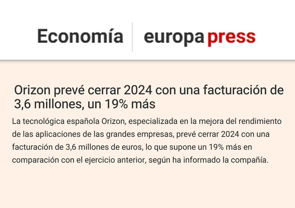 Orizon prevé cerrar 2024 con una facturación de 3,6 millones, un 19% más