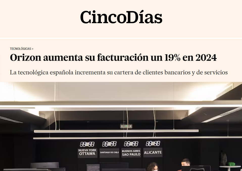 Orizon aumenta su facturación un 19% en 2024