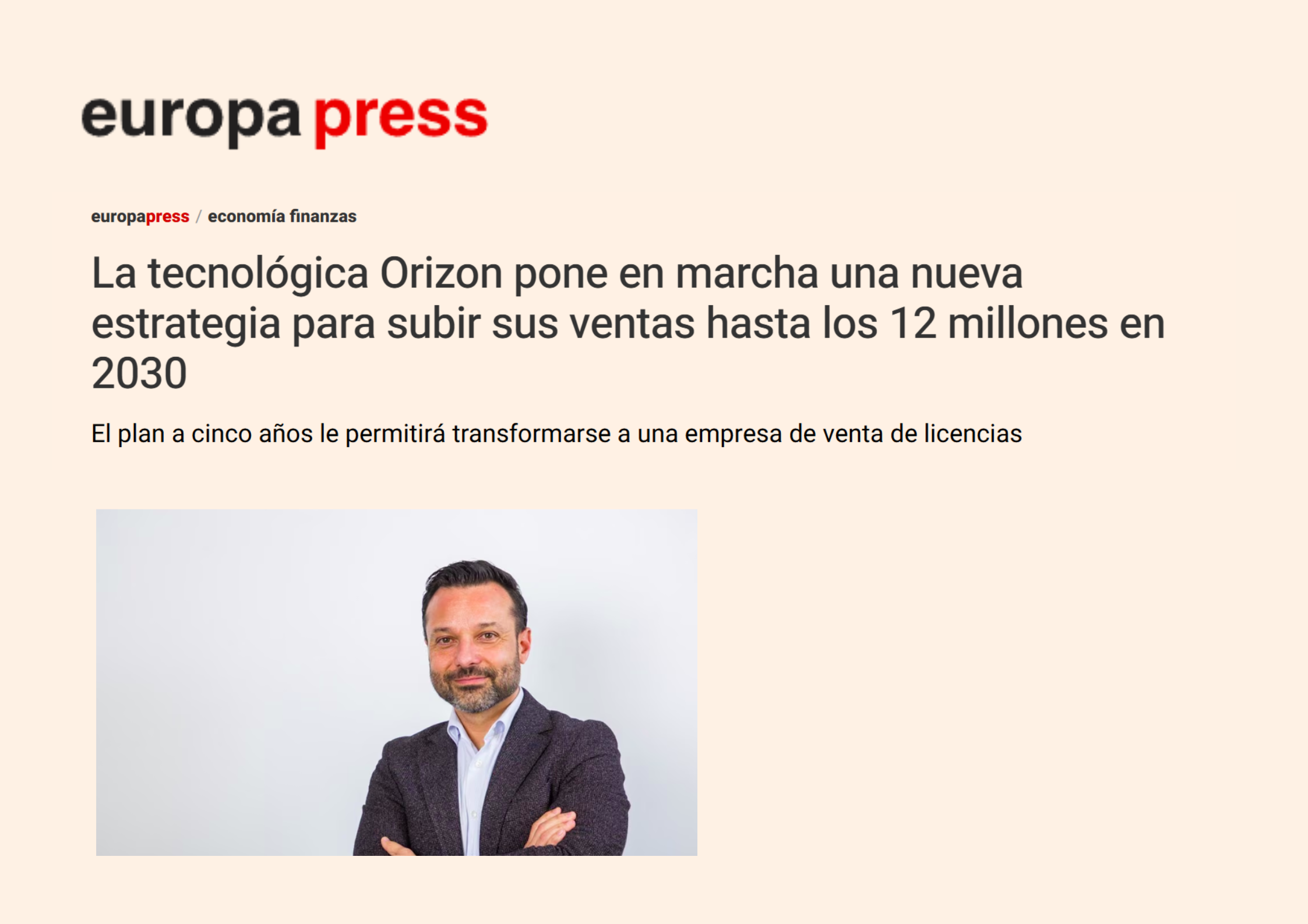 La tecnológica Orizon pone en marcha una nueva estrategia para subir sus ventas hasta los 12 millones en 2030