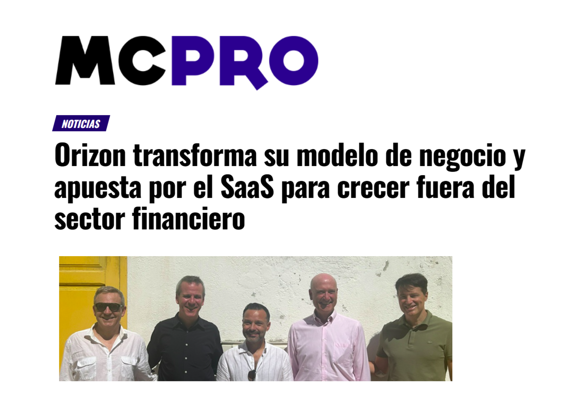 Orizon transforma su modelo de negocio y apuesta por el SaaS para crecer fuera del sector financiero